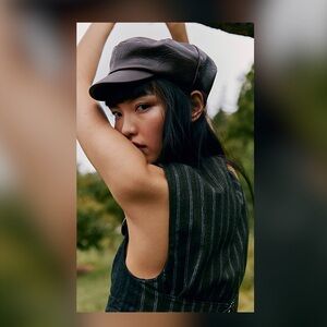 Free People Carrie Distressed Lieutenant Hat NWT